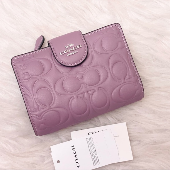 NWT COACH CZ341 Medium Corner Zip Wallet in Signature Leather Jasmine - Picture 9 of 12